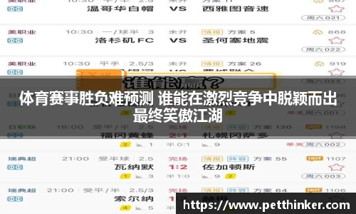 体育赛事胜负难预测 谁能在激烈竞争中脱颖而出最终笑傲江湖